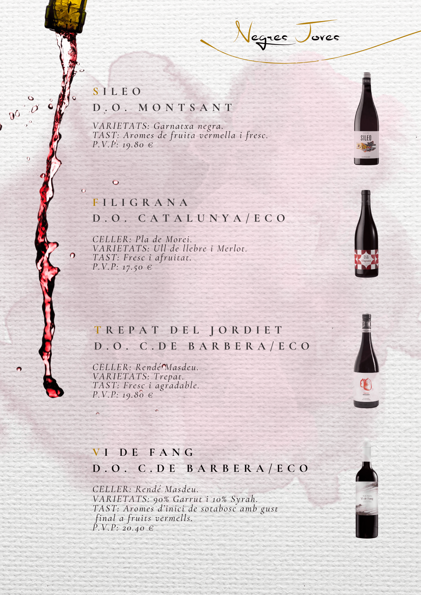 Rediseño carta de vinos